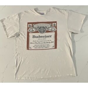 VTG‎ MEN'S T SHIRT Budweiser King Of Beers Junk Food Graphic Tee Y2K 90s